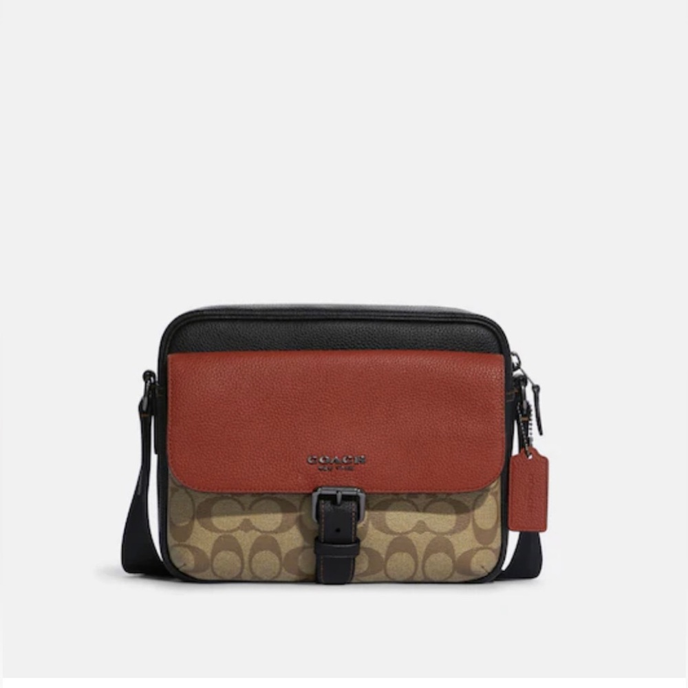 Coach Hudson Crossbody In Colorblock Signature Canvas